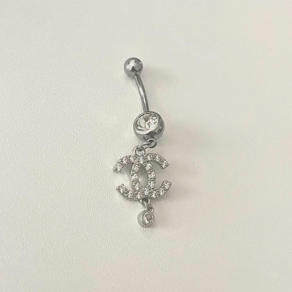 Luxury 14G double c belly ring made of surgical steel 🤍BRAND NEW💖